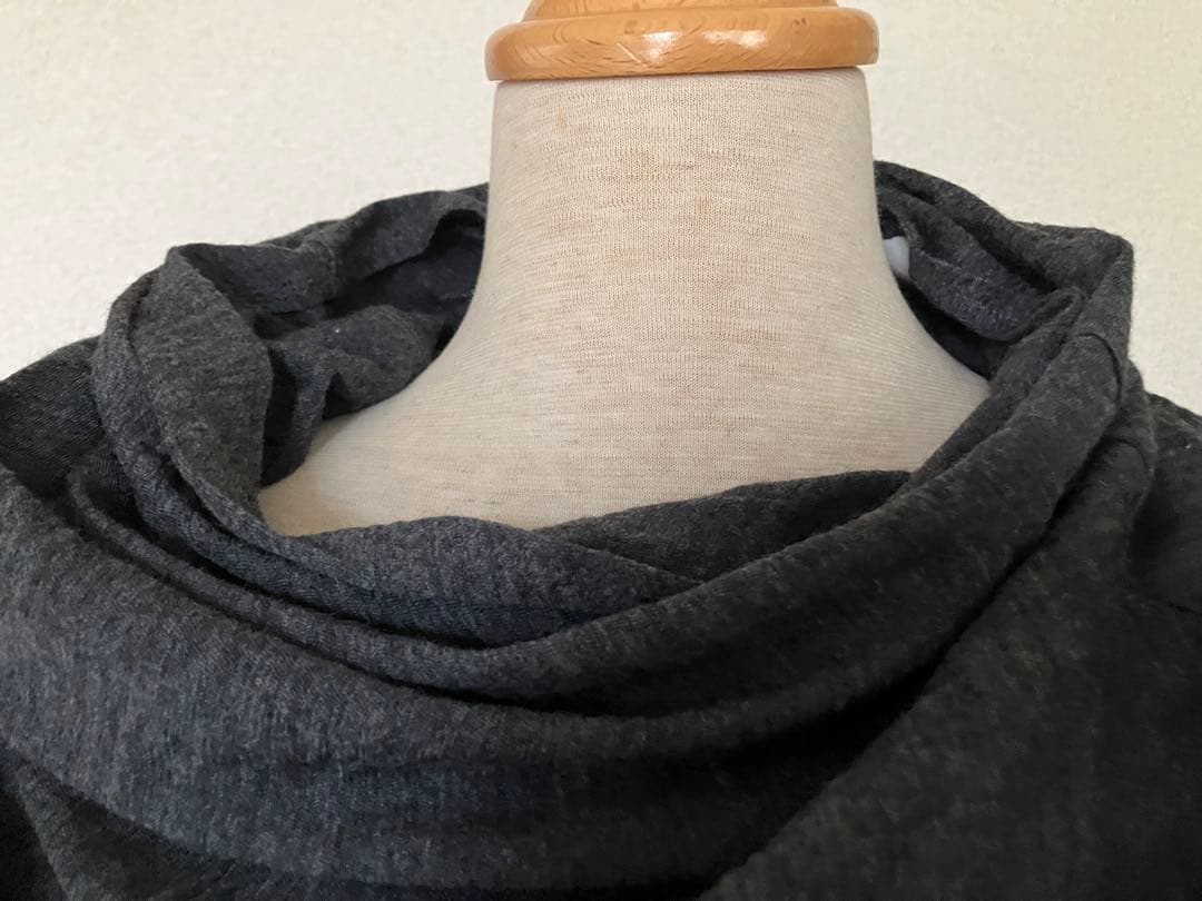 ジュンヤワタナベコムデギャルソン アシンメトリーニットドレープポンチョ