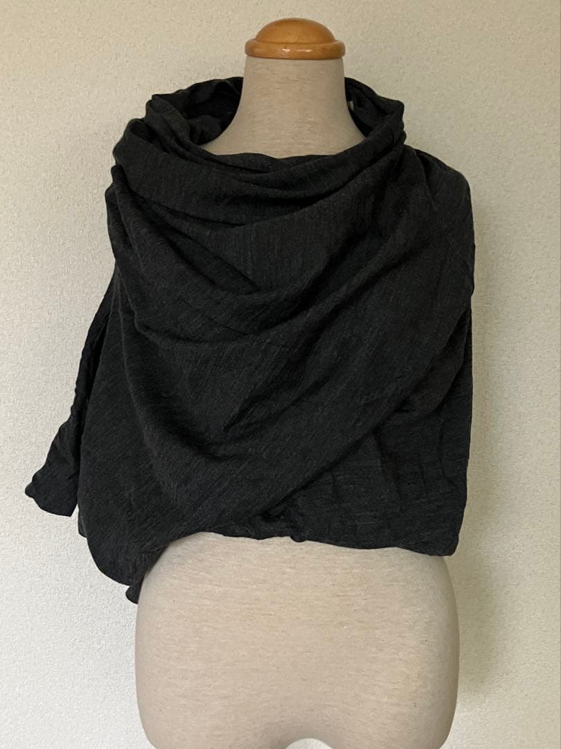 ジュンヤワタナベコムデギャルソン アシンメトリーニットドレープポンチョ