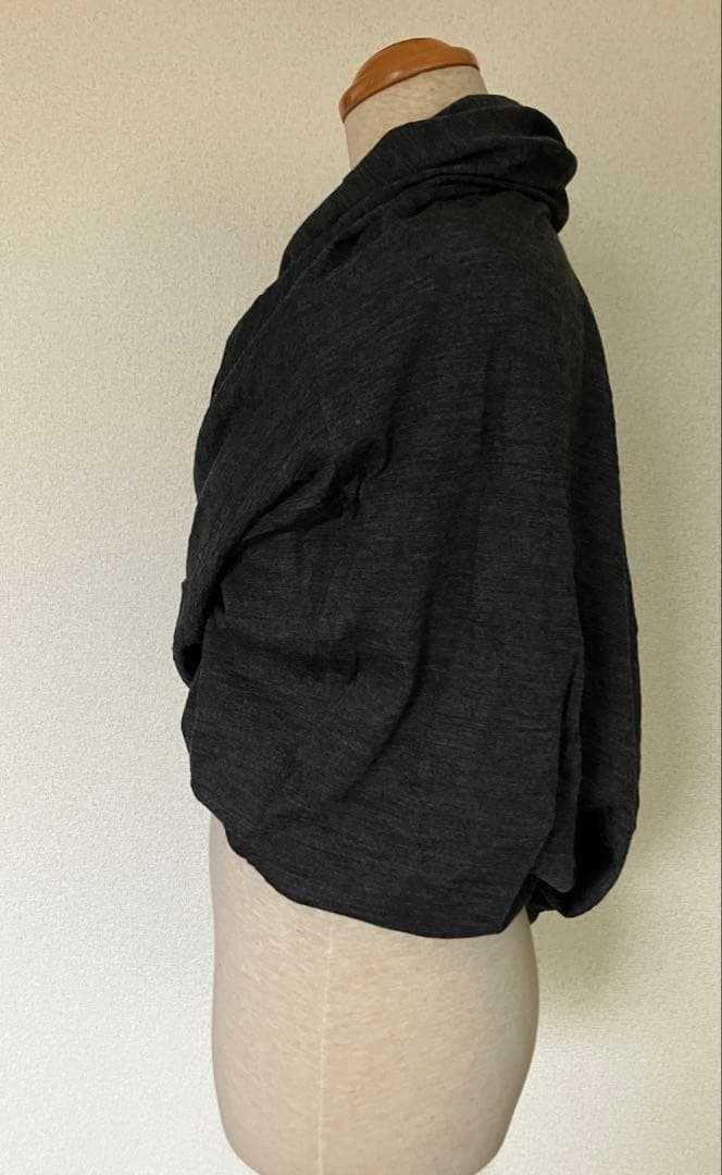 ジュンヤワタナベコムデギャルソン アシンメトリーニットドレープポンチョ