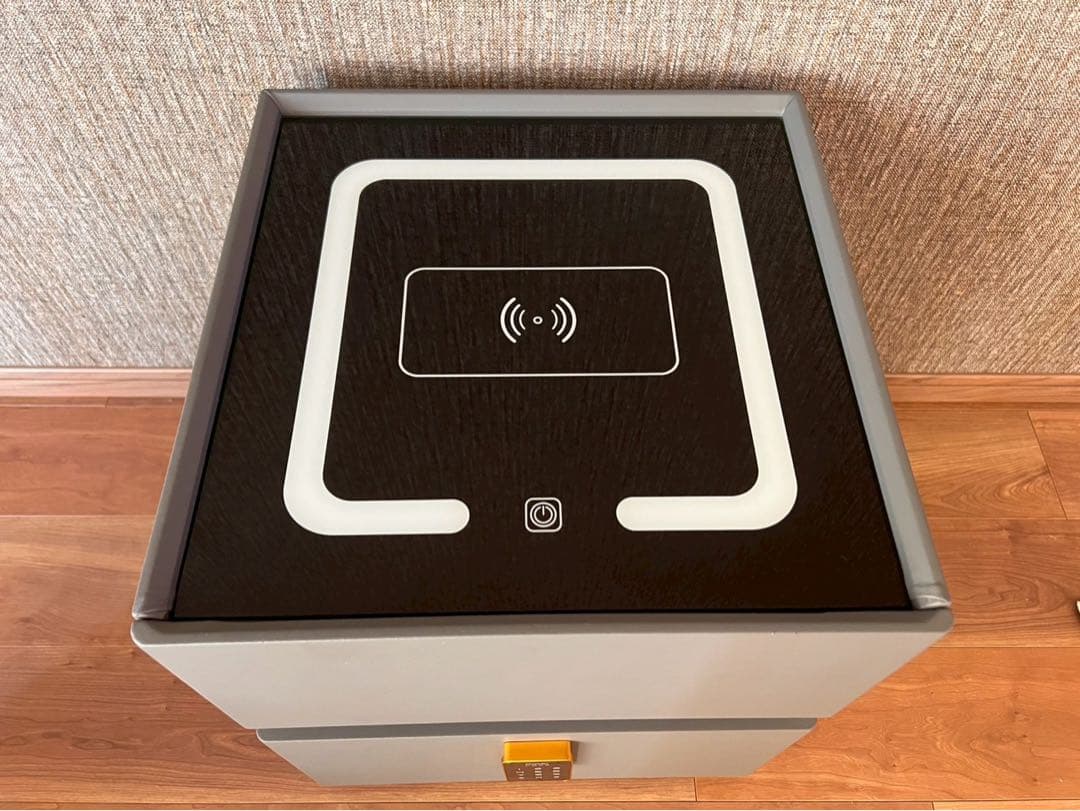 【現在価格4.8万】スマートナイトテーブル ワイヤレス充電・LED グレー 美品