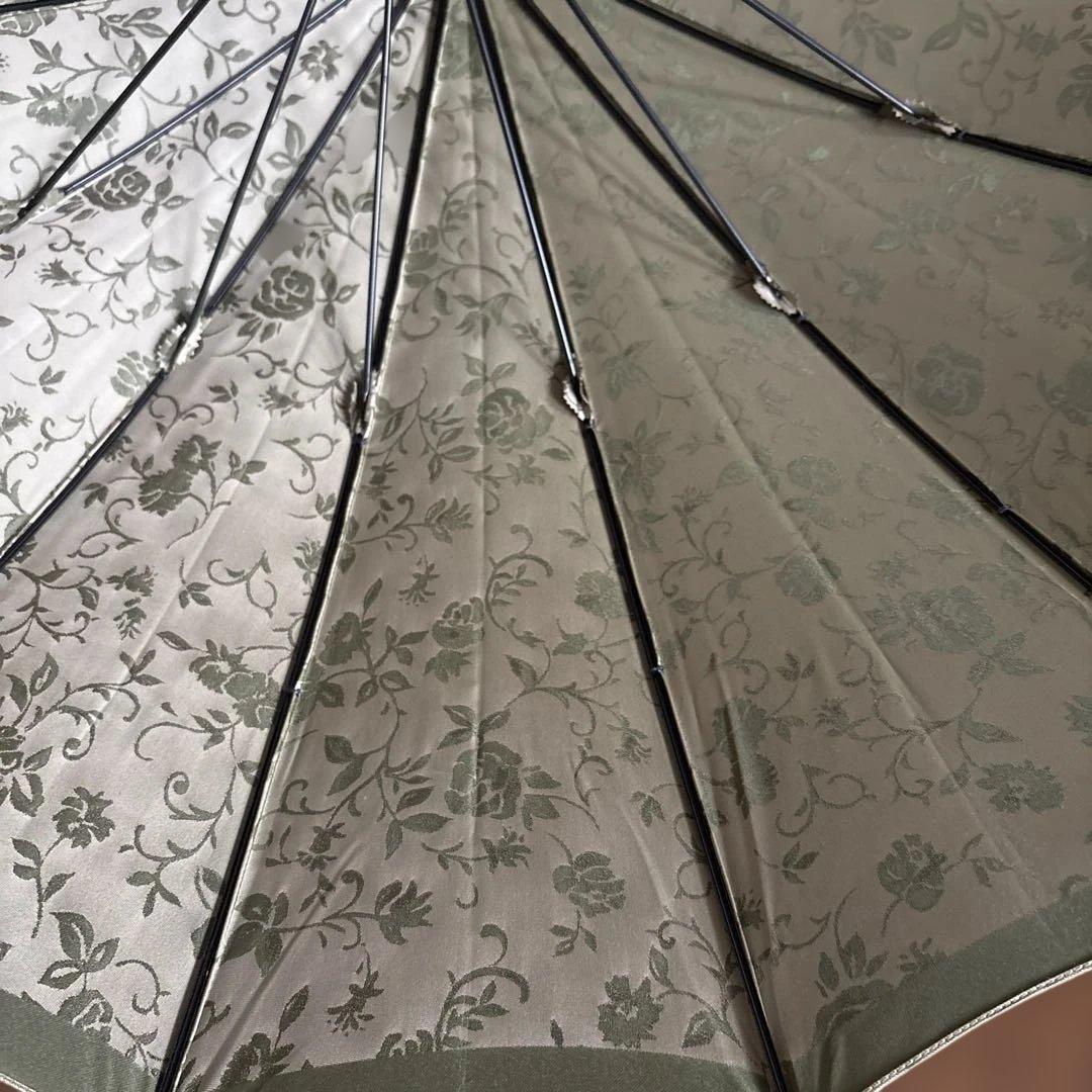 お値下げ　前原光榮商店オリーブグリーン 花柄 長傘