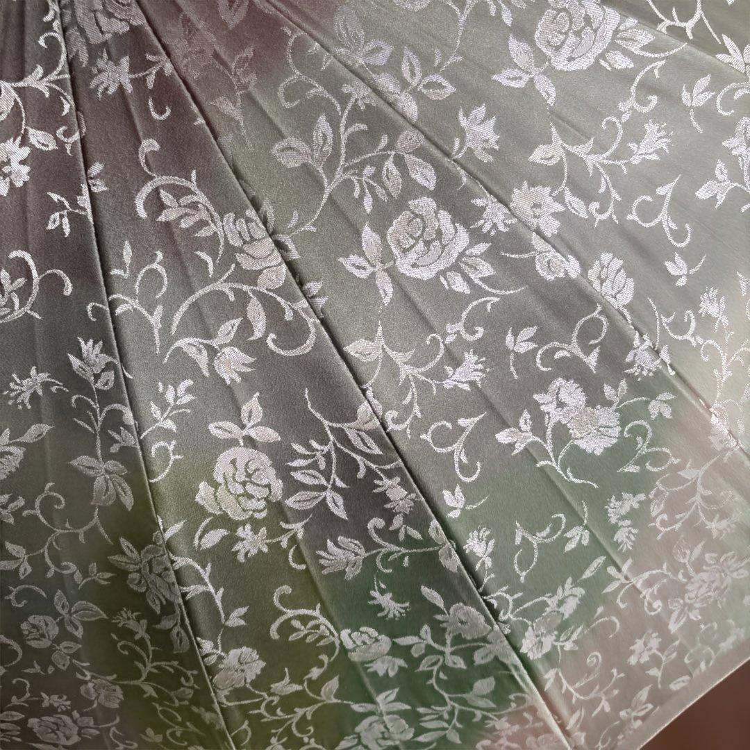 お値下げ　前原光榮商店オリーブグリーン 花柄 長傘