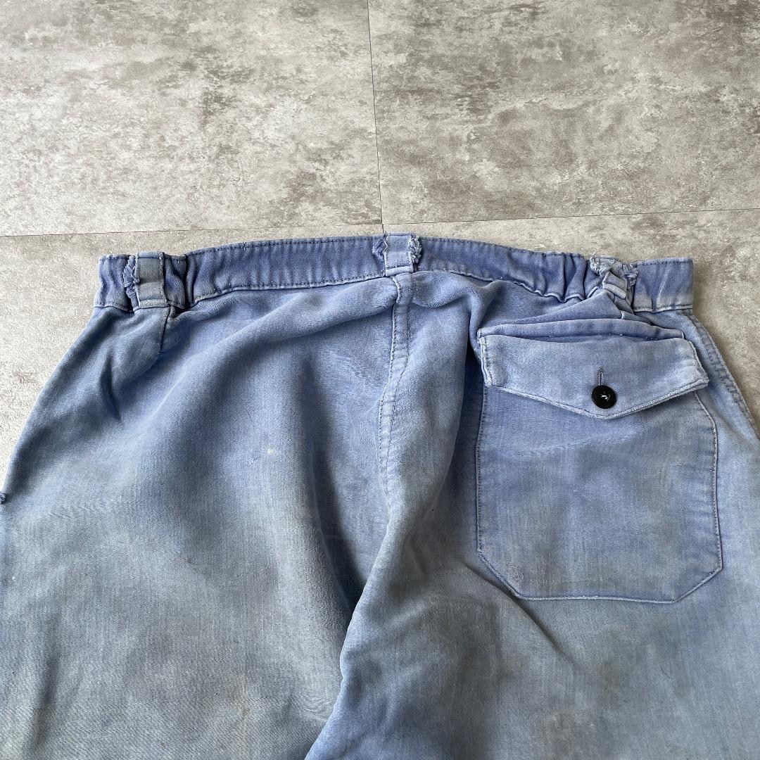 50-60s LE CROiSiC フレンチワークパンツ モールスキン ブルー