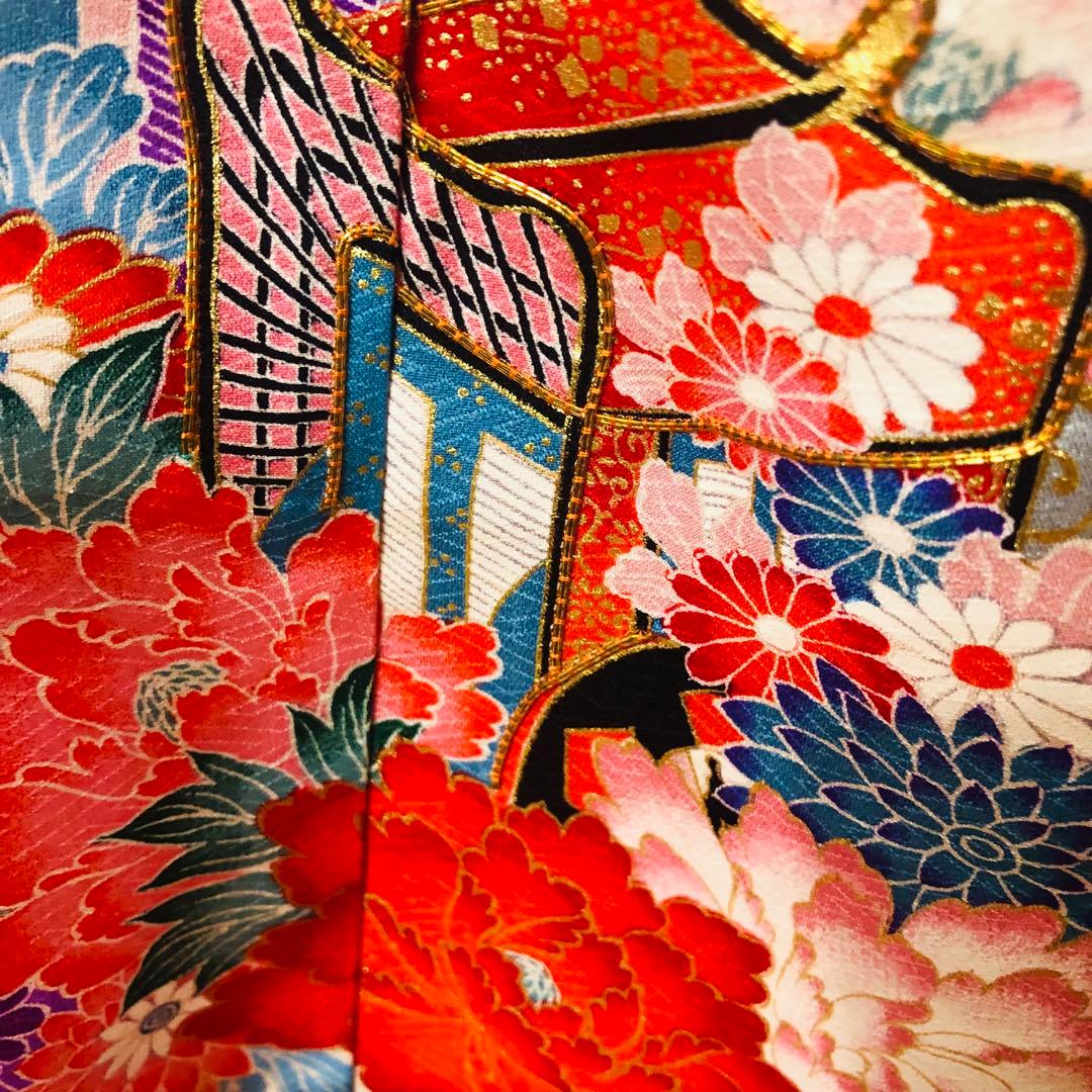 七五三 七歳‼️プリンセスならばピンク❤️豪華御所車手毬花々金彩金箔煌びやか