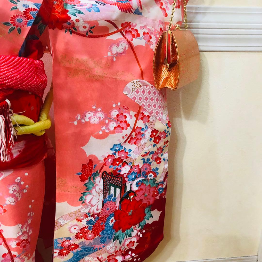 七五三 七歳‼️プリンセスならばピンク❤️豪華御所車手毬花々金彩金箔煌びやか