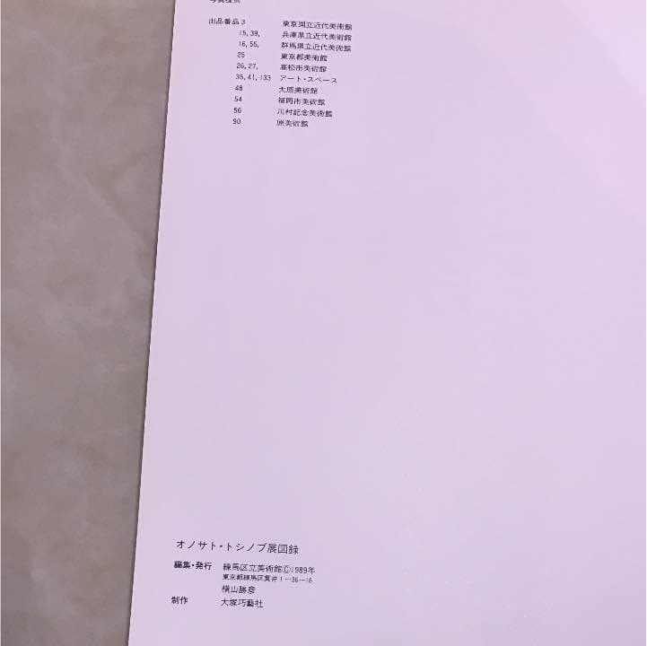 ★オノサト·トシノブ展図録 1989年 練馬区立美術館