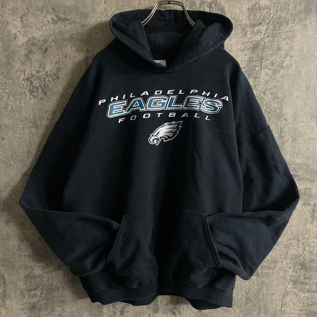 NFL EAGLES 3段ロゴプリントパーカー ×ヴィンテージ バイカラーベスト