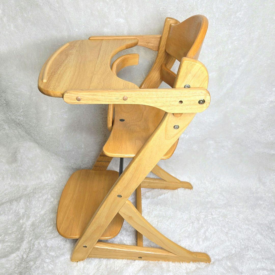 【美品】大和屋 すくすくスリムフィットチェア テーブル&ガード付ナチュラル