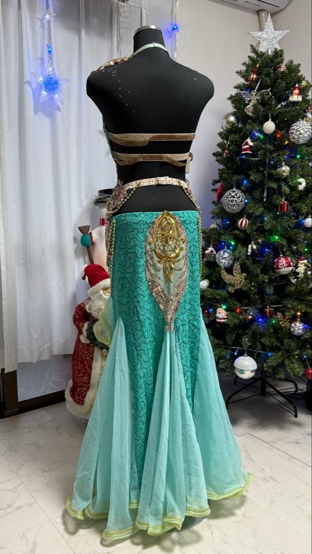 オリエンタル衣装 ベリーダンス ターコイズ M/L