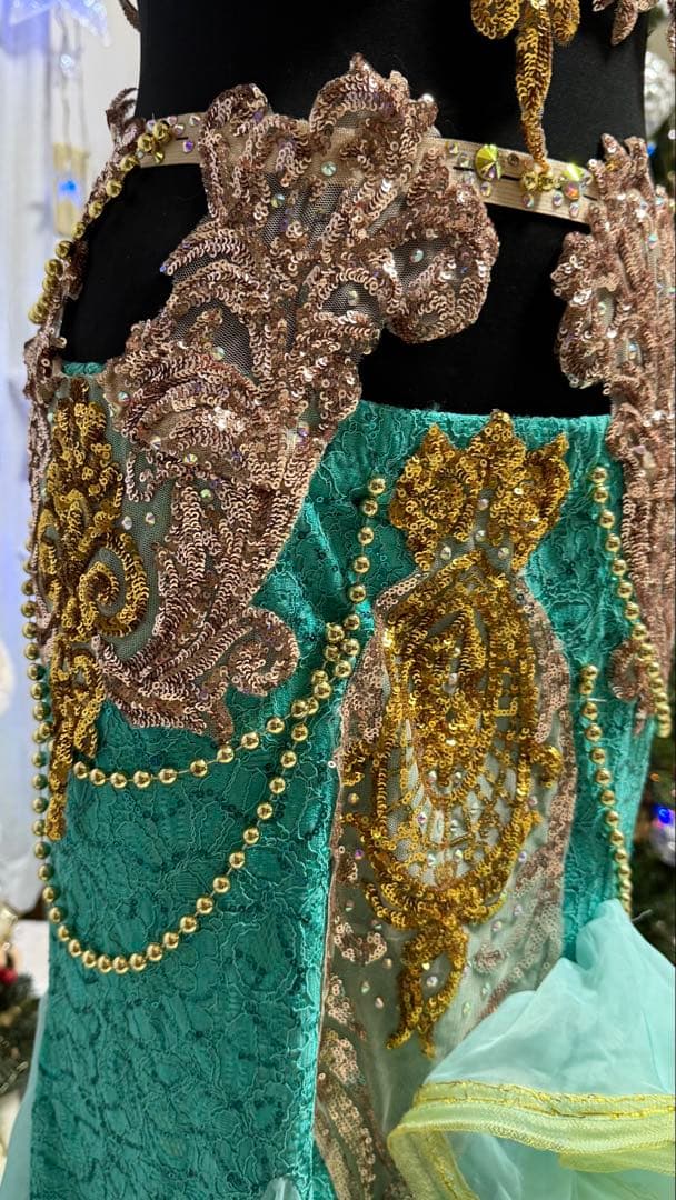 オリエンタル衣装 ベリーダンス ターコイズ M/L