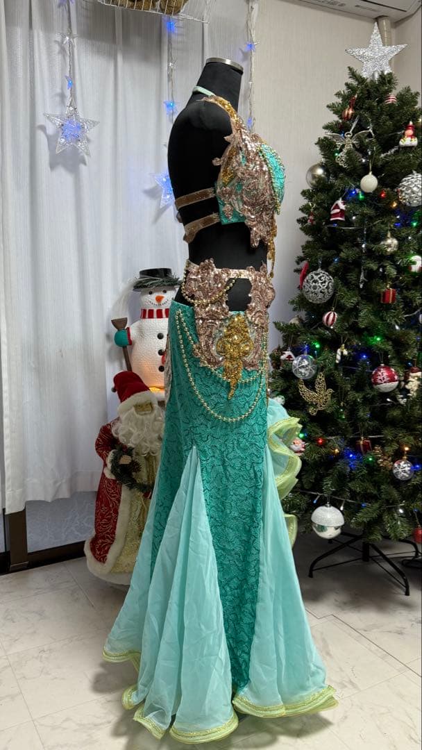 オリエンタル衣装 ベリーダンス ターコイズ M/L