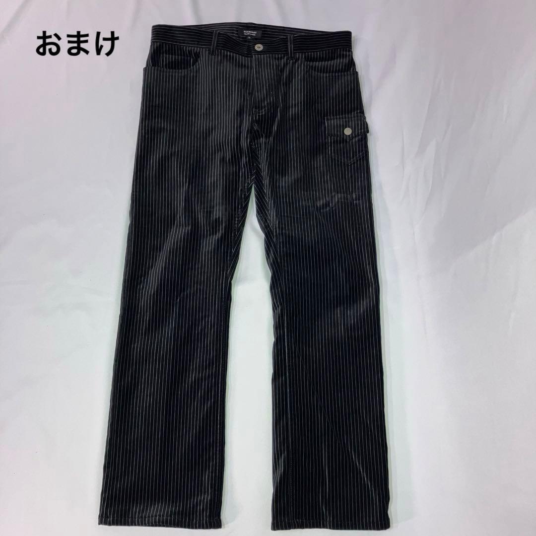 バーバリーブラックレーベル　ベロアジャケット　ブラック／グレー・ストライプ　M