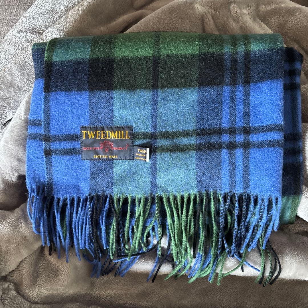 早いもの勝ち美品！人気色TWEEDMILL 大判ウールチェックマフラー♡