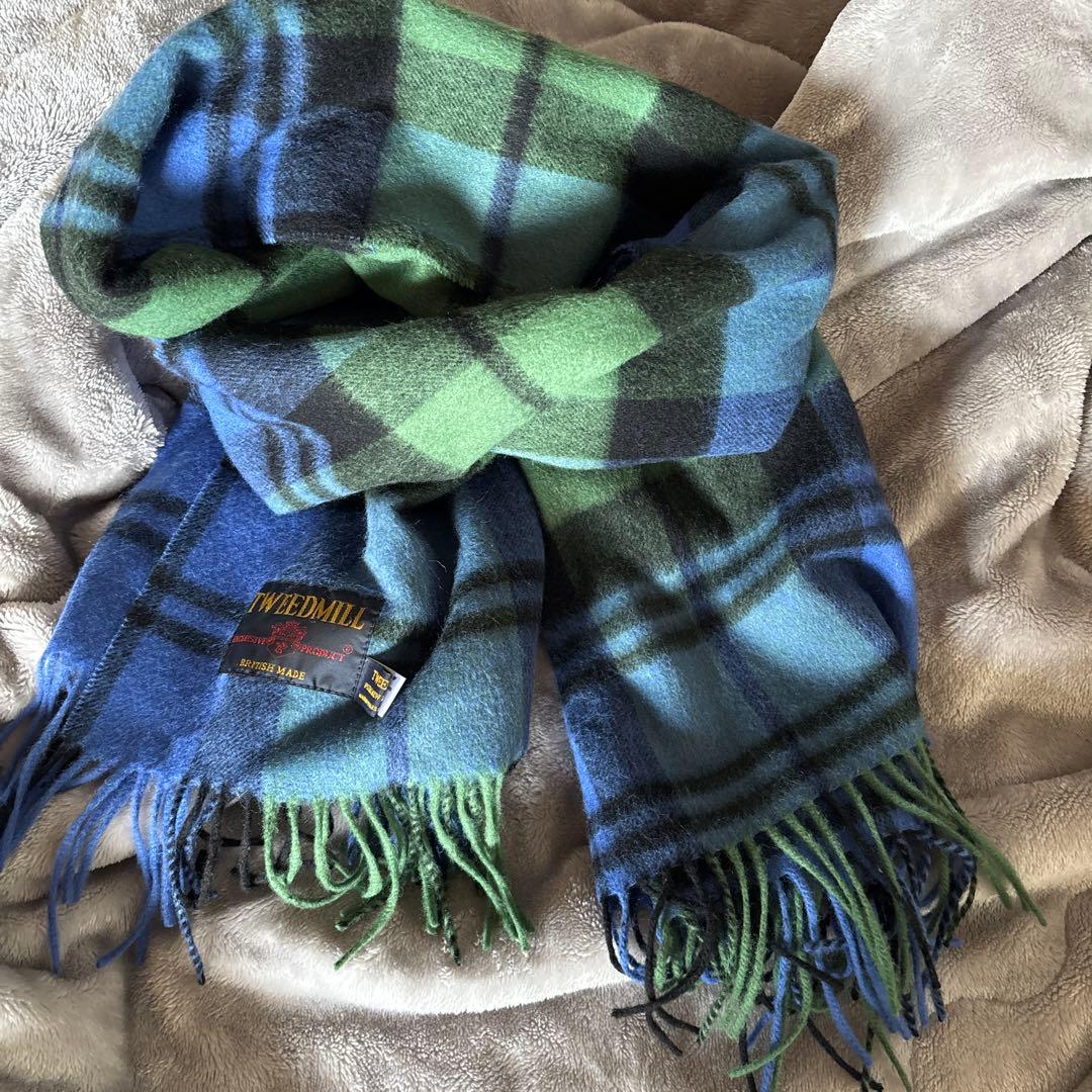 早いもの勝ち美品！人気色TWEEDMILL 大判ウールチェックマフラー♡