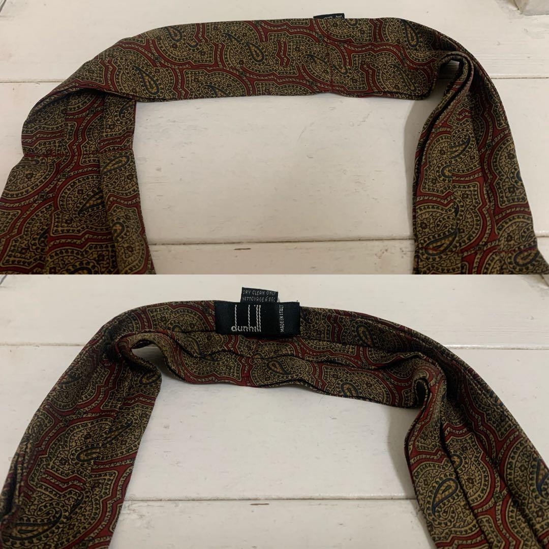 dunhill LONDON VINTAGE ITALY製 シルクアスコットタイ