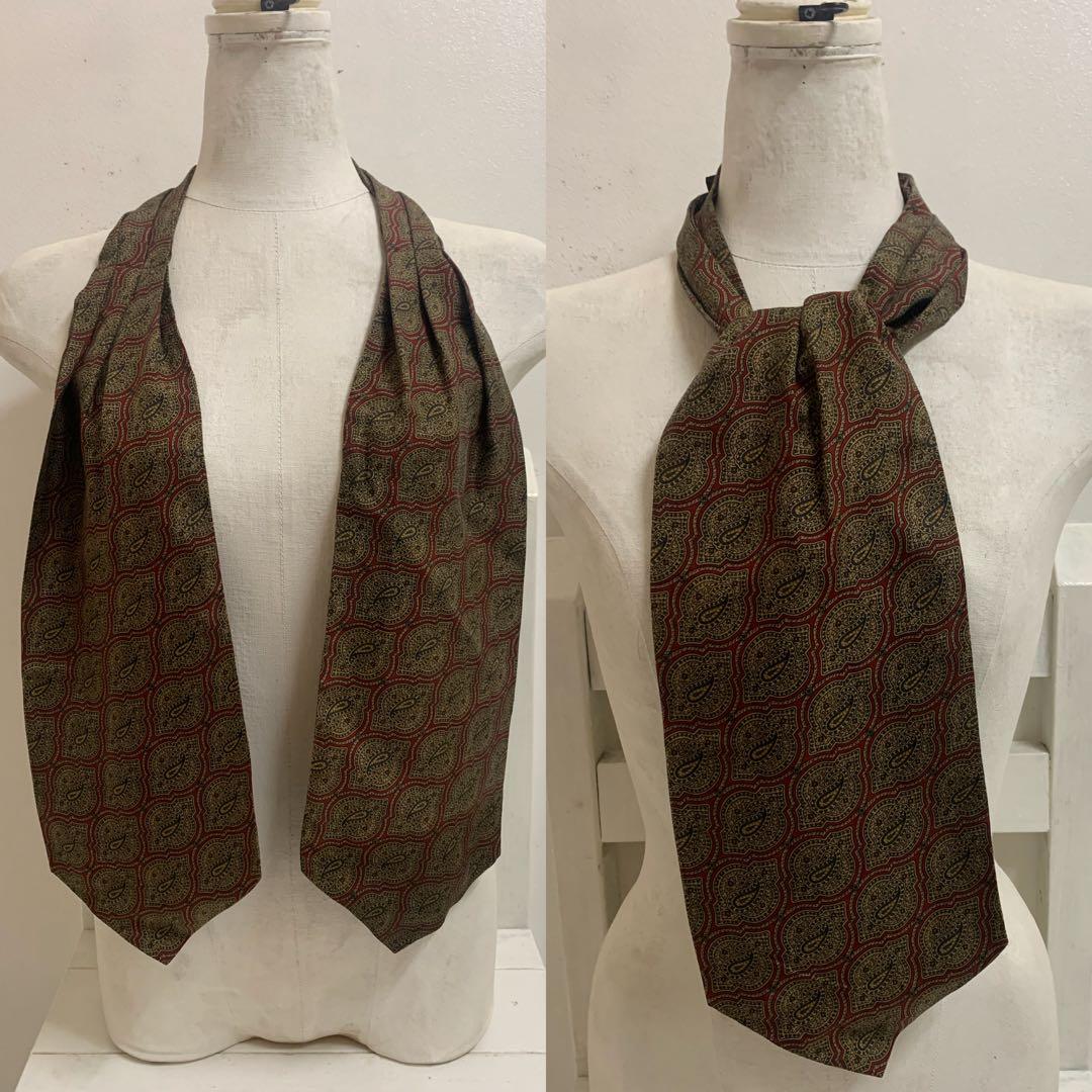 dunhill LONDON VINTAGE ITALY製 シルクアスコットタイ