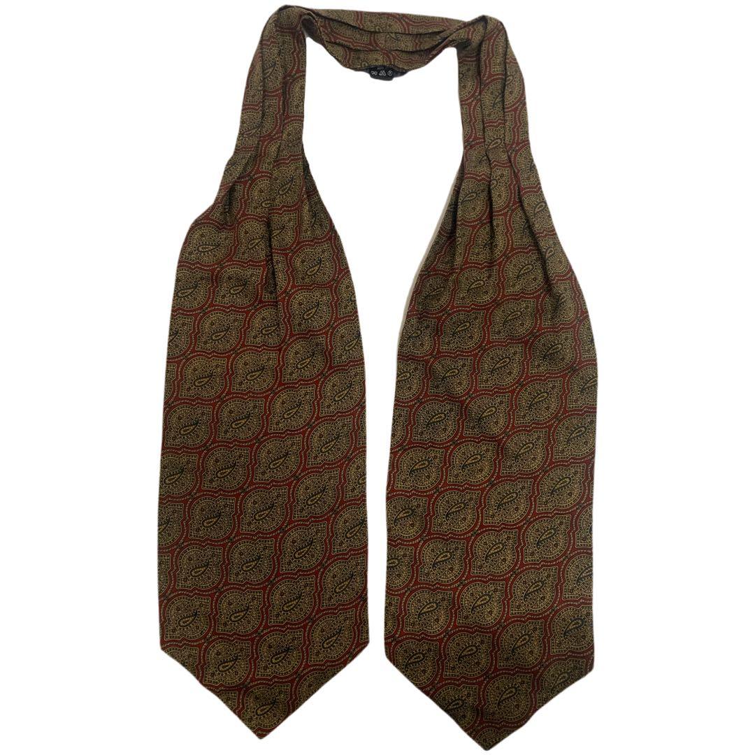 dunhill LONDON VINTAGE ITALY製 シルクアスコットタイ