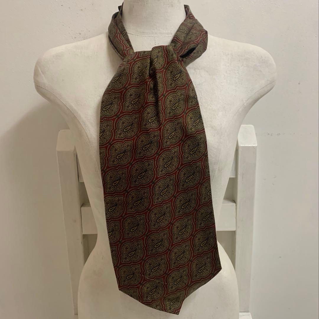 dunhill LONDON VINTAGE ITALY製 シルクアスコットタイ