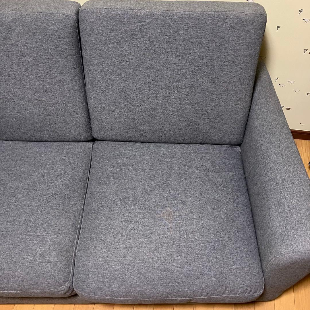 ニトリ ソファベッド セミダブル ソファー 2人掛け 肘掛け グレー カバー付き