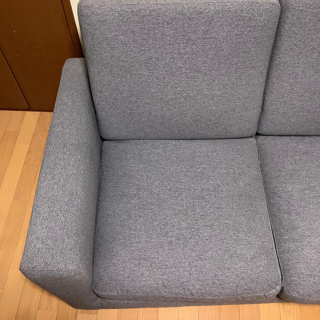 ニトリ ソファベッド セミダブル ソファー 2人掛け 肘掛け グレー カバー付き