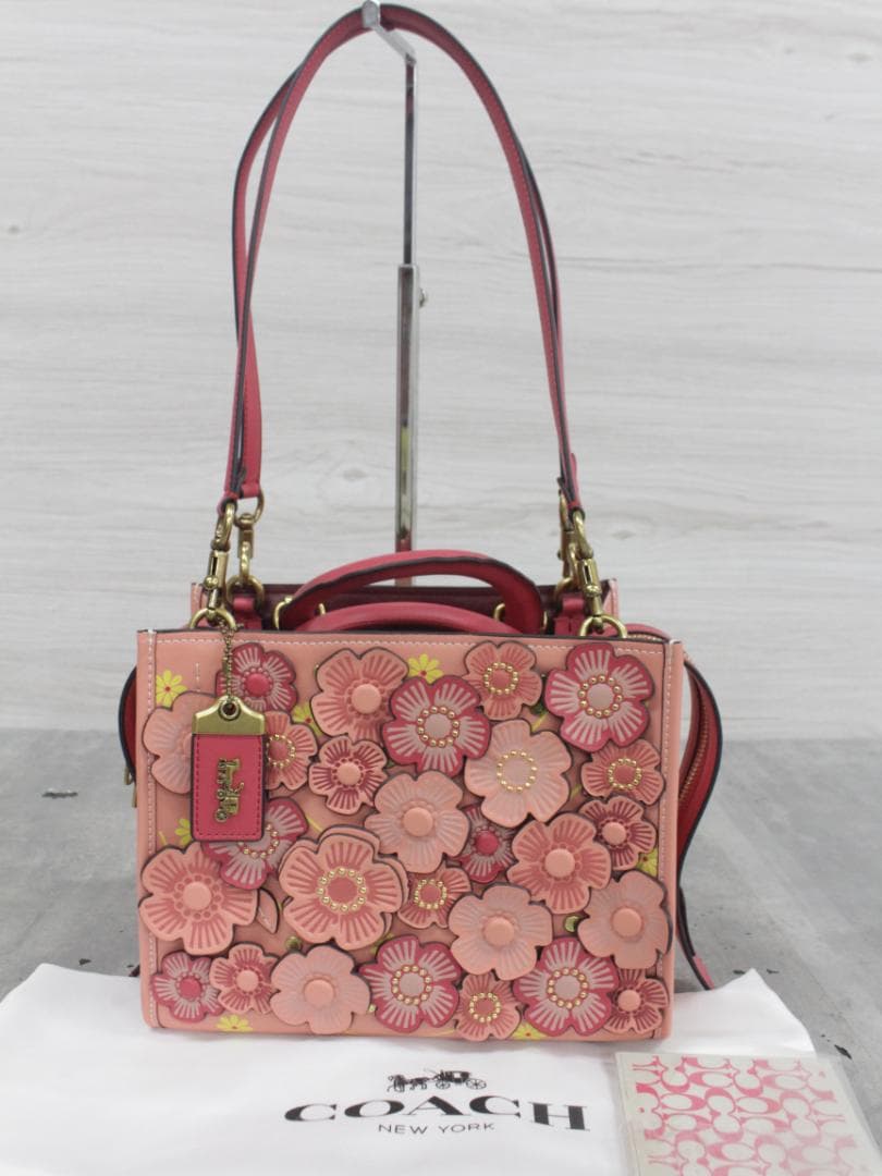 ■完売品極美品 コーチ C8510 ローグ バッグ25 ティーローズ レザー