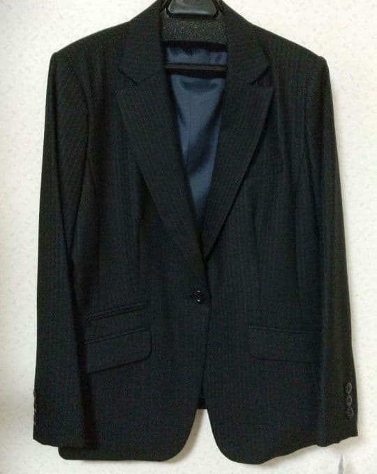 ボンマックス 事務服 ジャケット&スカート2点 ブラック×ブルー 17号