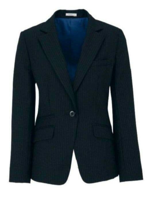 ボンマックス 事務服 ジャケット&スカート2点 ブラック×ブルー 17号