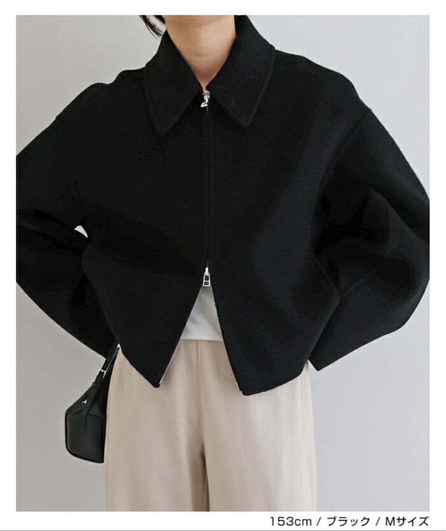 evernavy エバーネイビー リバー ジップ ショート コート ブラック