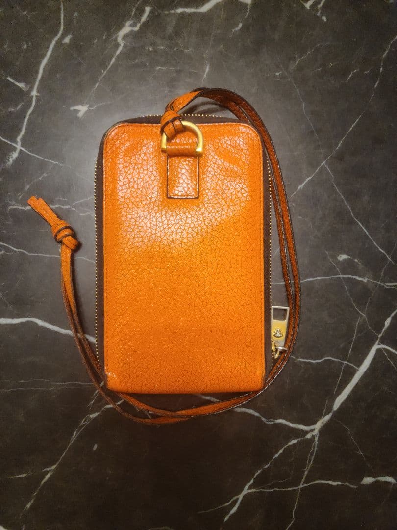 2020 Versace ヴェルサーチ 財布 バッグ 首掛け ポーチ オレンジ