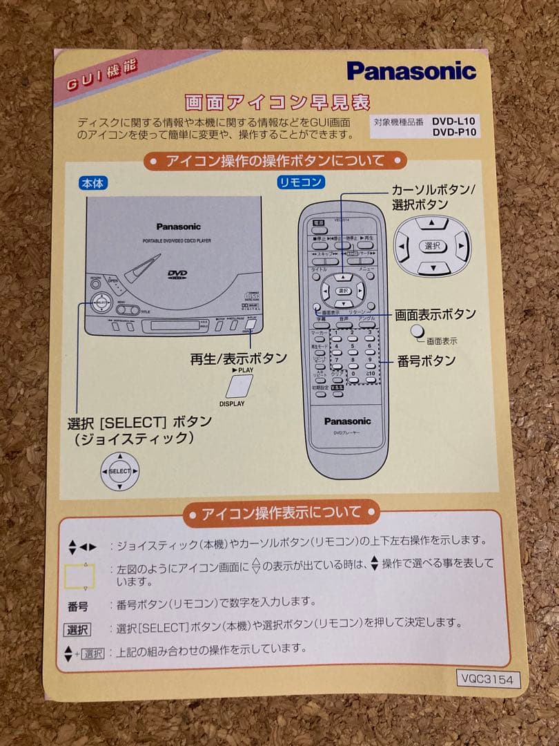 Panasonic　パナソニック　ポータブルDVDプレーヤー　DVD-P10