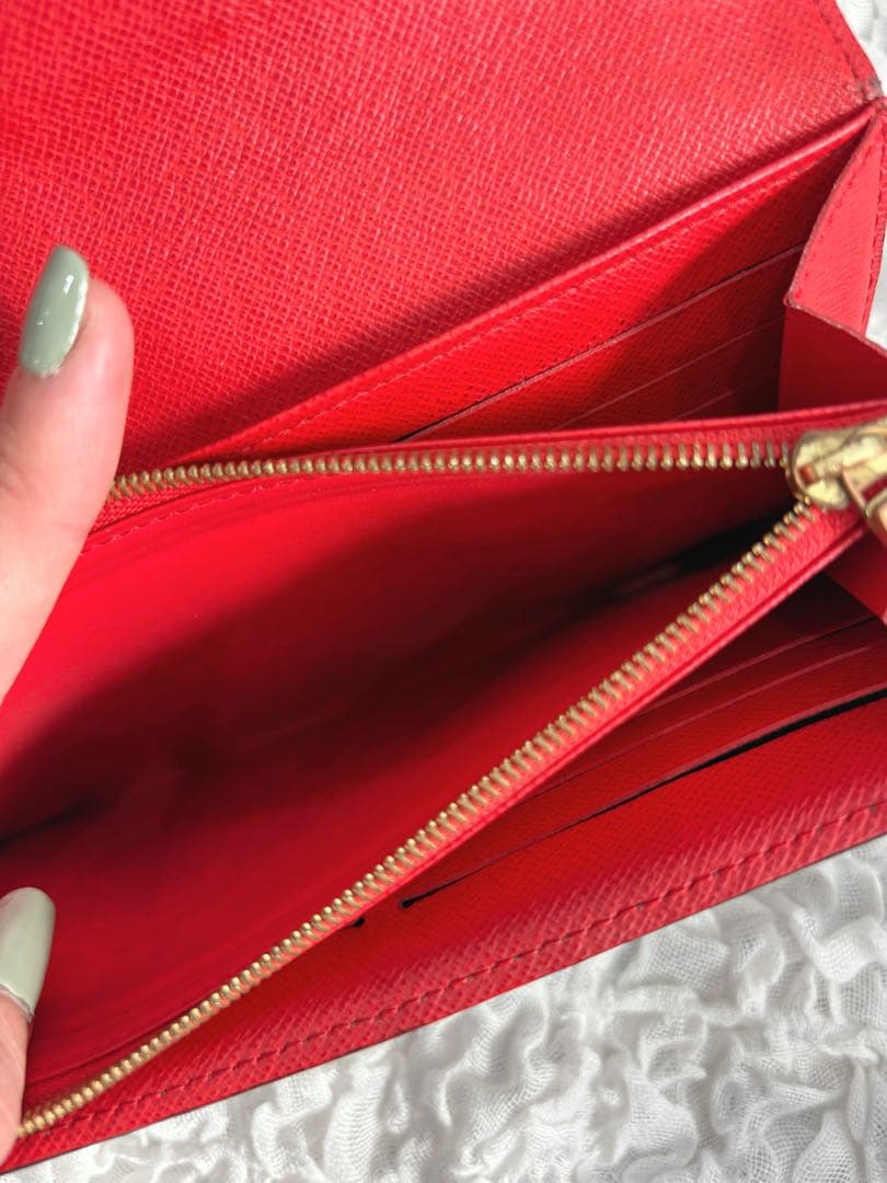 Louis Vuitton モノグラム長財布　ブラウン×レッド