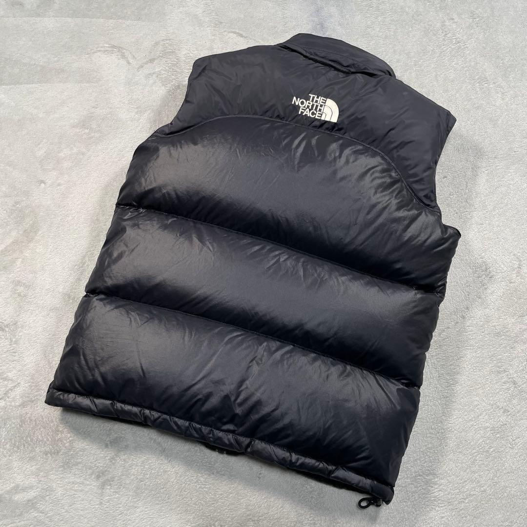 ザノースフェイス　ヌプシ　センターロゴ　ダウンベスト　ブラック　S