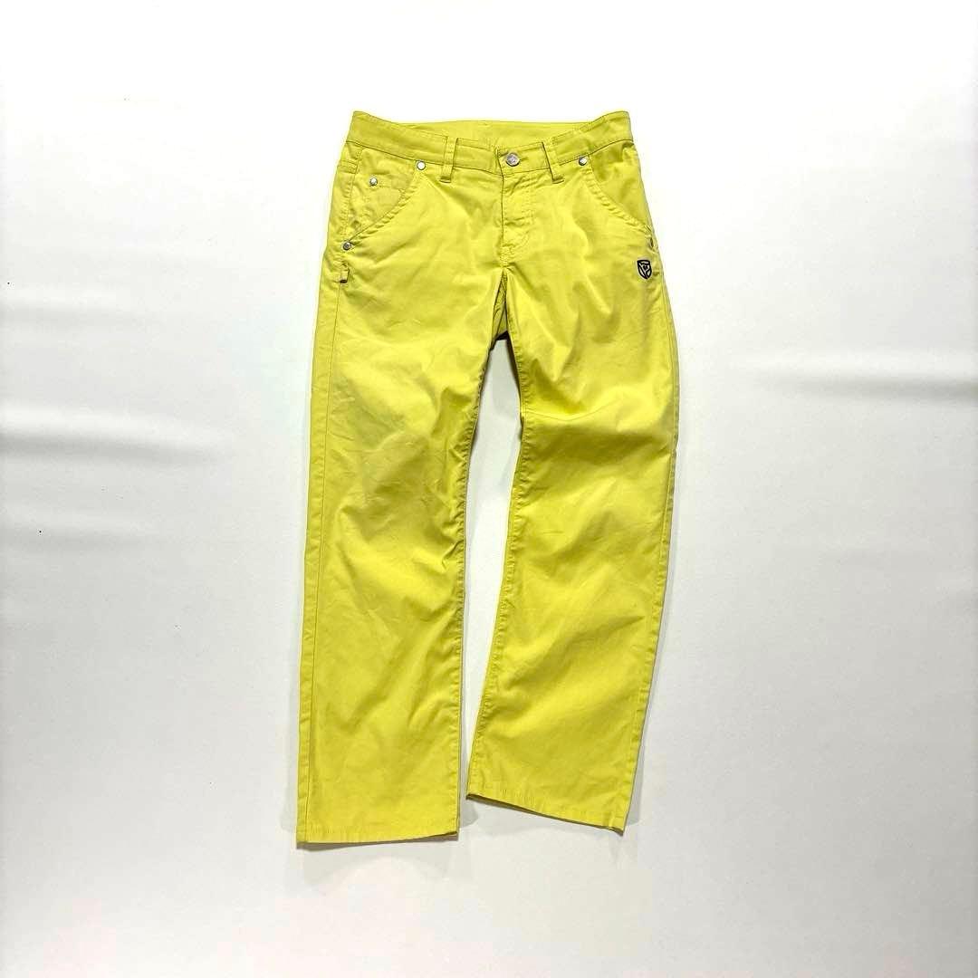 パーリーゲイツ　0/S ロングパンツ　イエロー系　バックロゴ　春夏　レディース
