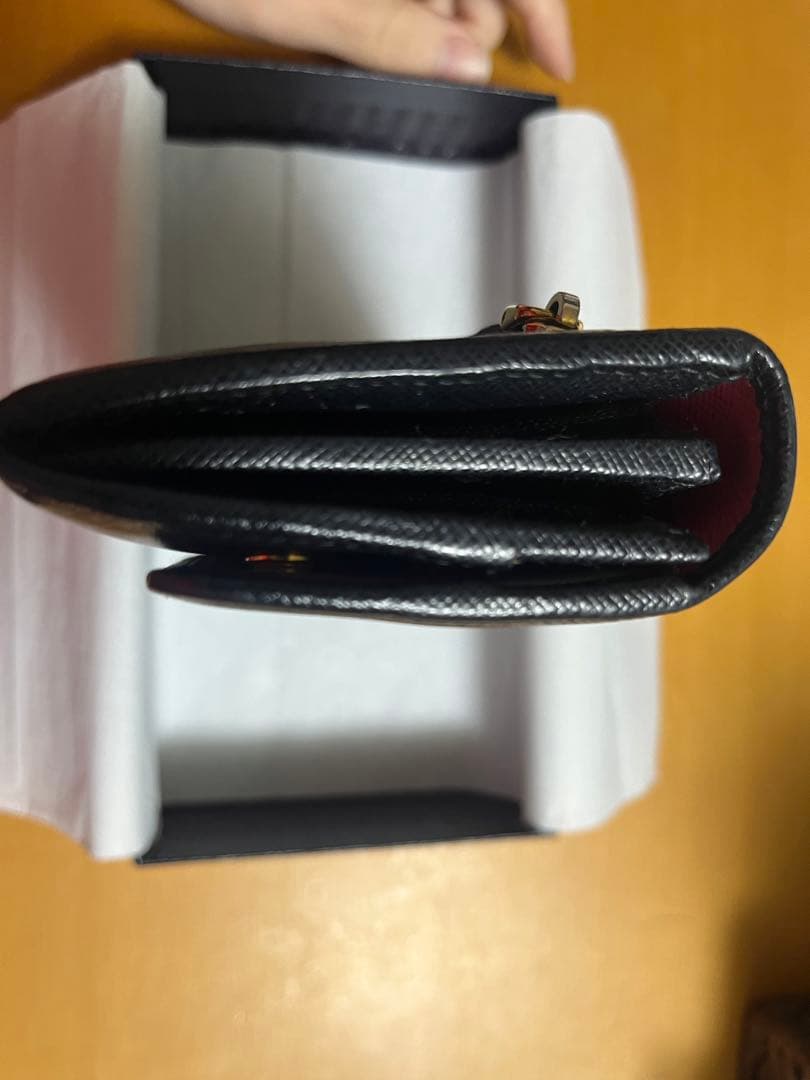 PRADA サフィアーノマルチカラー長財布　ブラック　ピンク