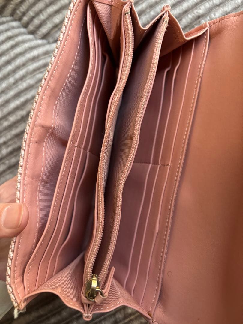 CHANEL ドーヴィル　長財布　ピンク　ヨレあり