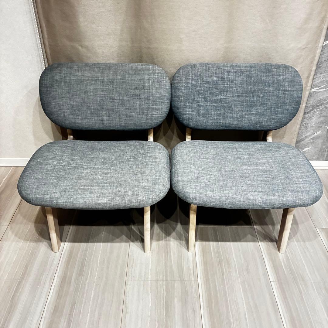 ニトリ リラックスワイド チェア 2脚 グレー ダイニングチェア 1人用