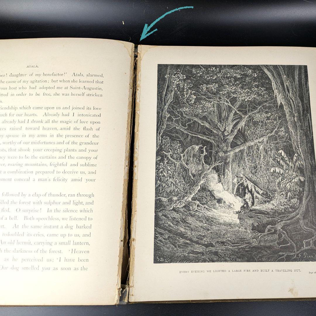 1884年頃 ギュスターブ・ドレ 大型挿画本 「ATALA」アンティーク120年