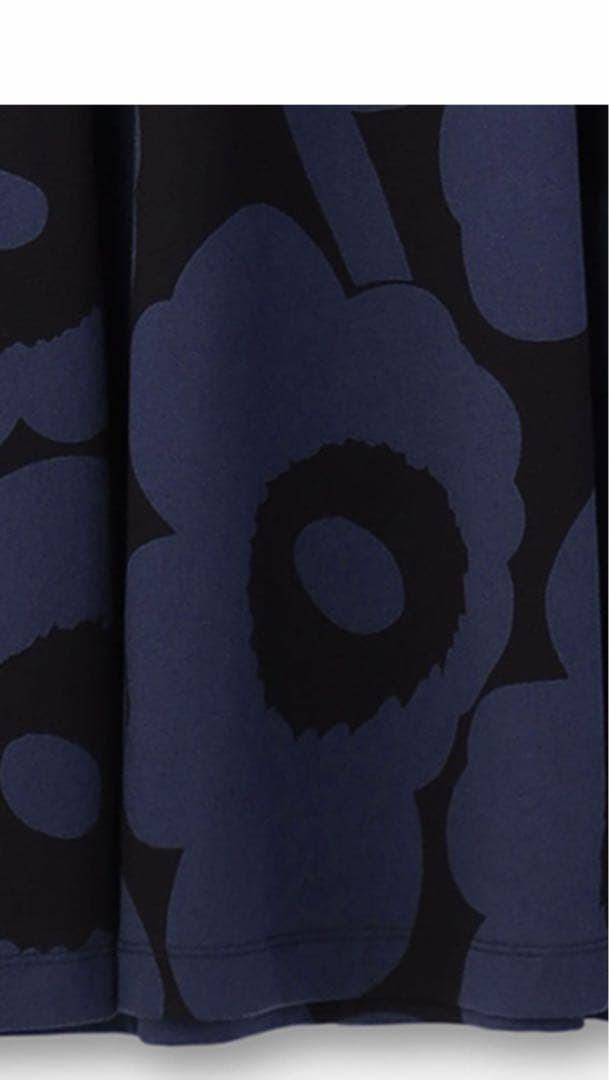 【新品】マリメッコLehtokieloウニッコワンピース Lネイビー×ブラック