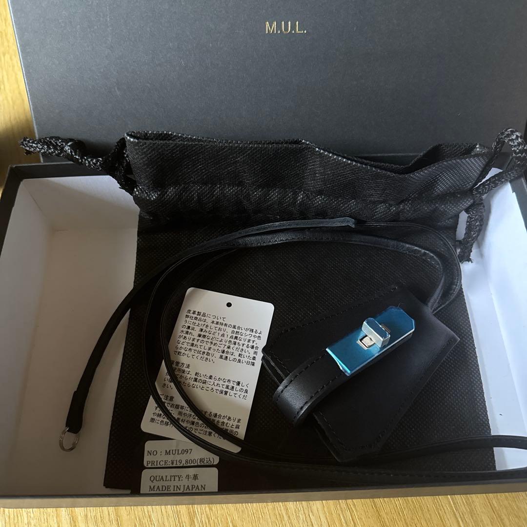 新品未使用品　M.U.L レザーキーネックレス　ブラックオイルレザー