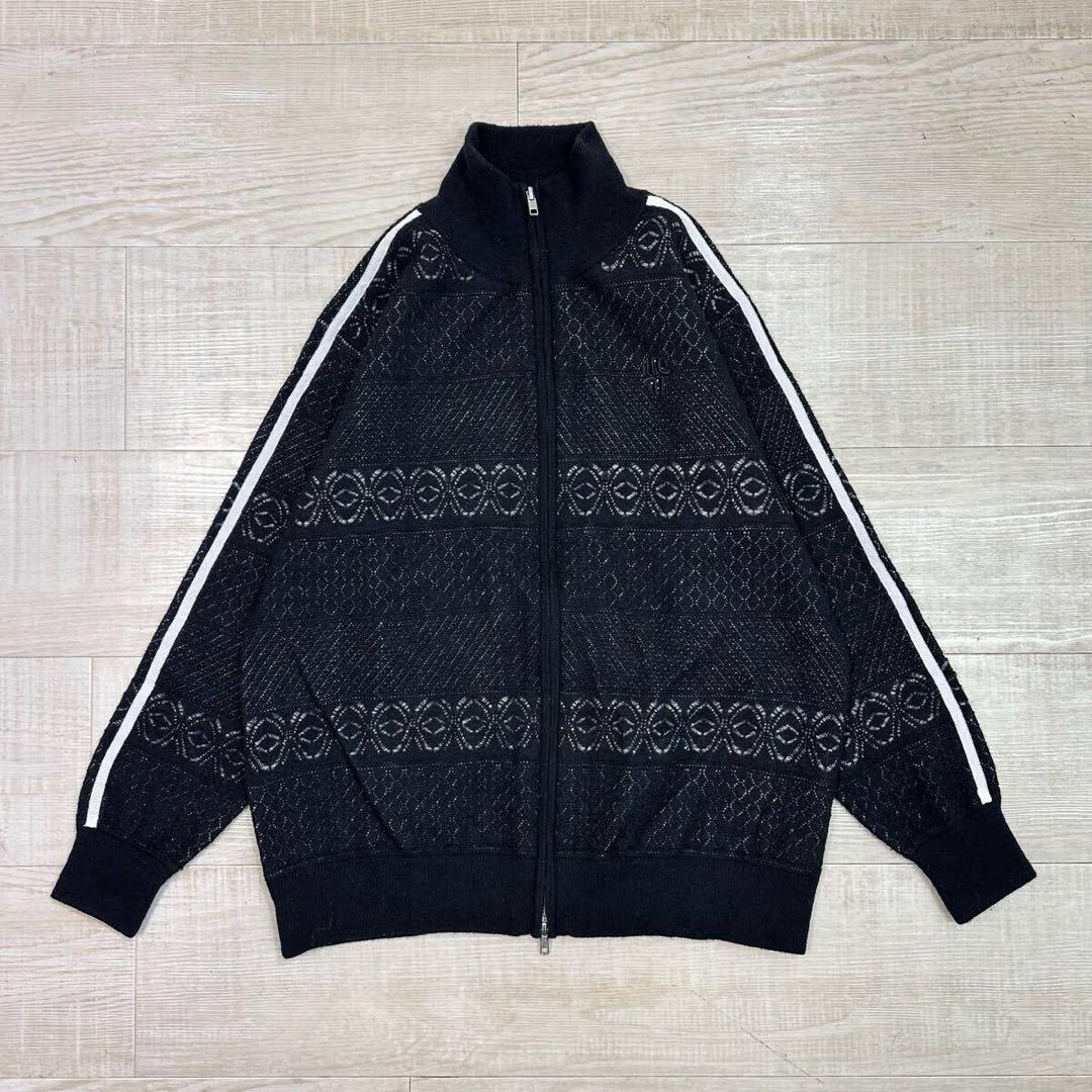 23aw Ameri アメリ レース 柄 ニット トラック ジャケット ブラック