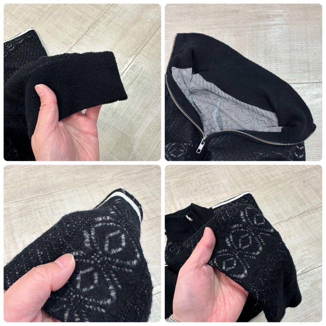 23aw Ameri アメリ レース 柄 ニット トラック ジャケット ブラック