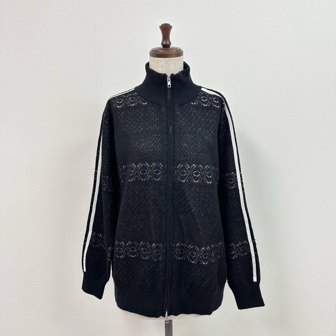 23aw Ameri アメリ レース 柄 ニット トラック ジャケット ブラック