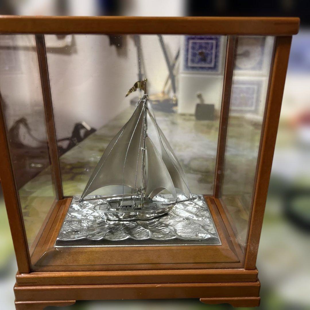 銀製　ヨット置物　シルバー