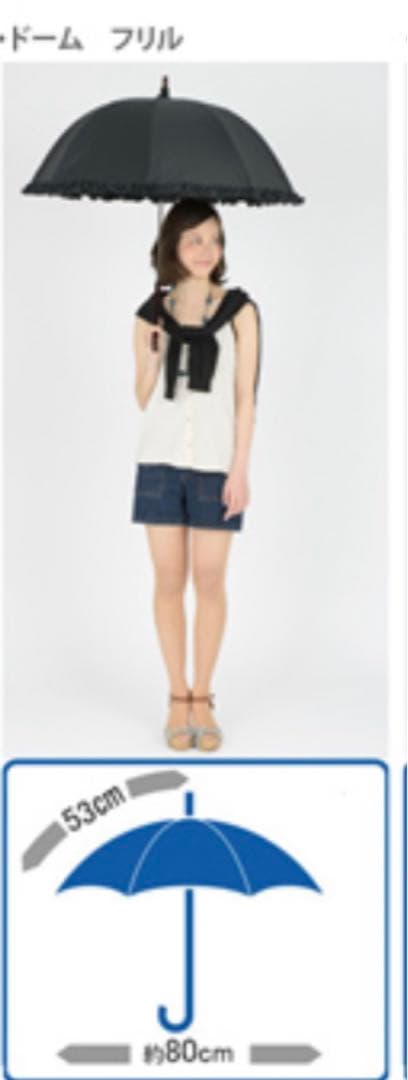 レア　サンバリア100 ドームフリル白黒ストライプ　茶手元