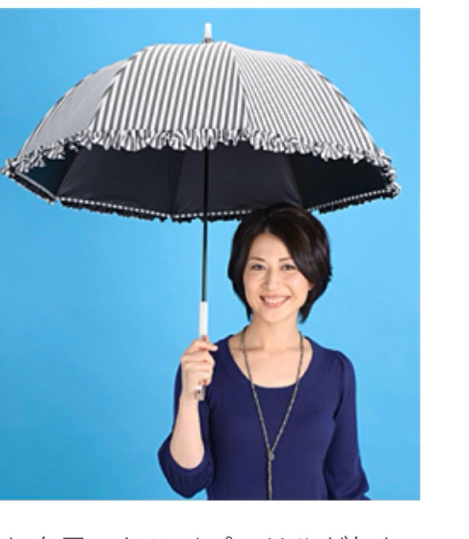 レア　サンバリア100 ドームフリル白黒ストライプ　茶手元