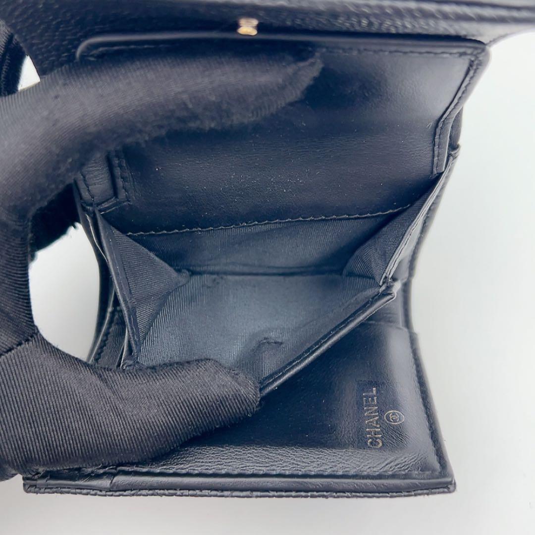 【美品】CHANEL ボーイシャネル マトラッセ キャビアスキン 財布 755