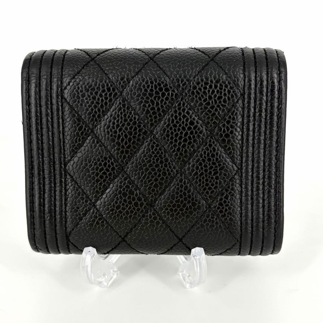【美品】CHANEL ボーイシャネル マトラッセ キャビアスキン 財布 755