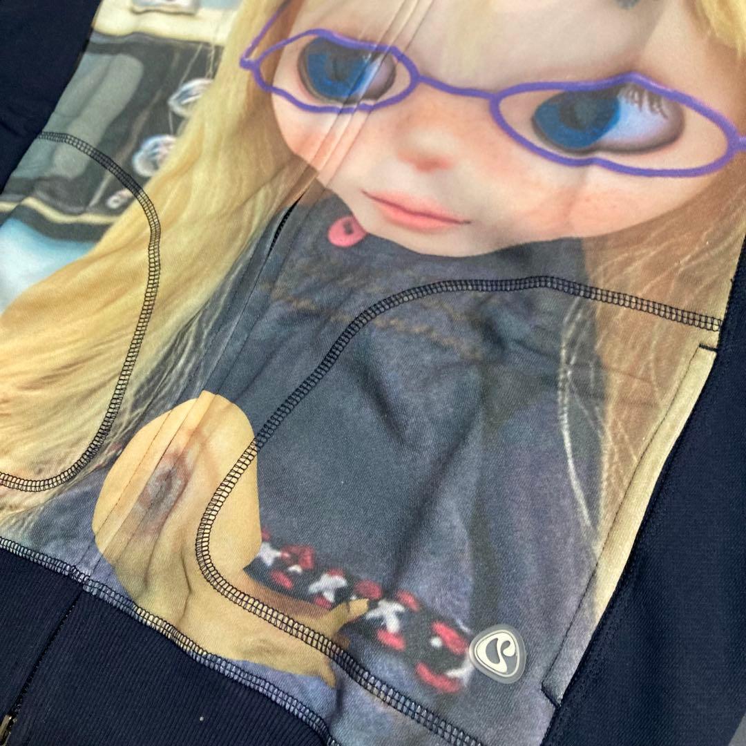 coyseio x Blythe キャラクタープリント ネイビー パーカー