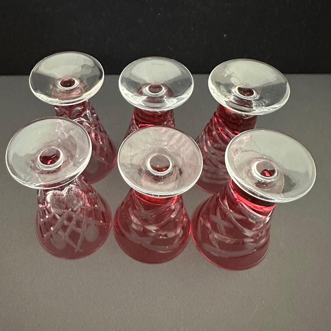 【美品】薩摩切子 酒器 盃 グラス 6個セット