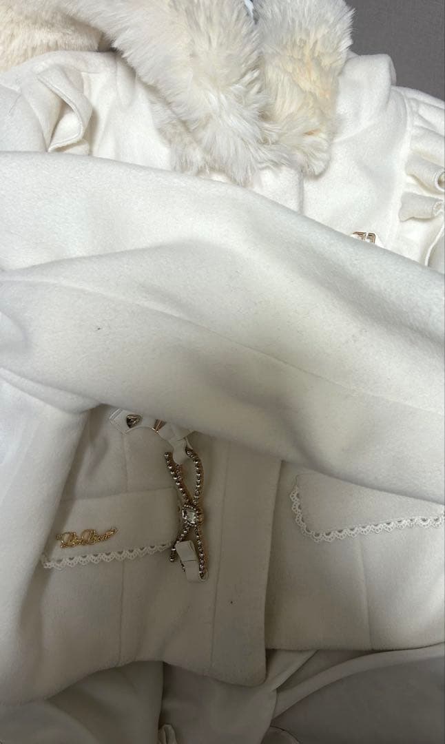 LIZLISA ビジューリボンショートフードコート　ブラック